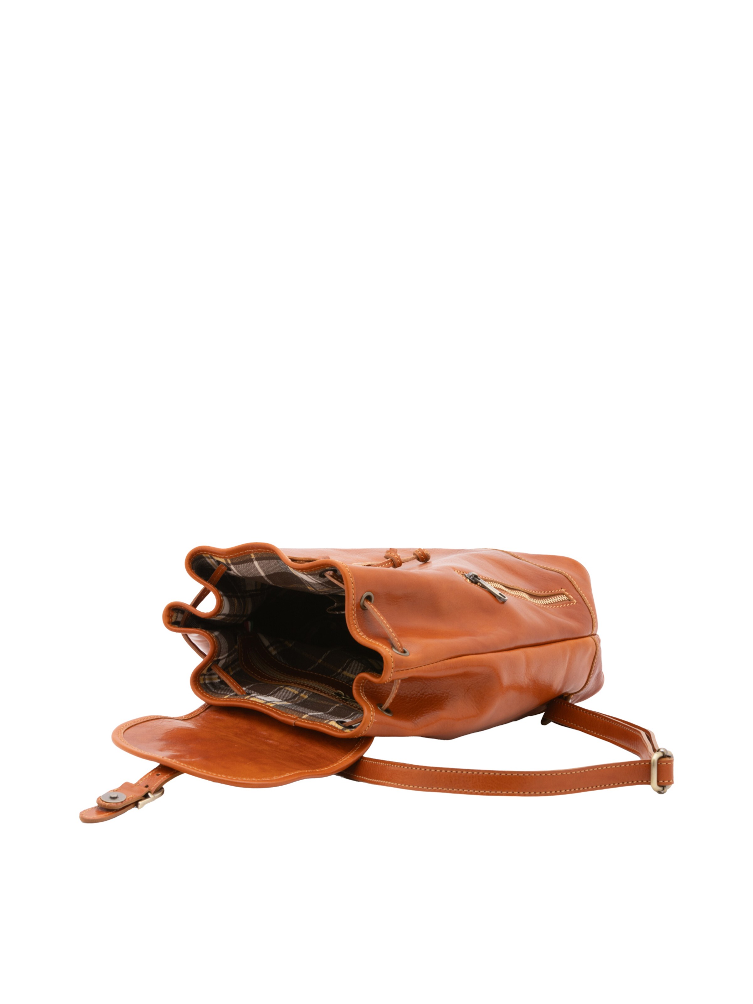 Zaino 'Zaino Donna Pelle Vera Vacchetta - Chiusura Coulisse Regolabile' di I Fratelli in beige