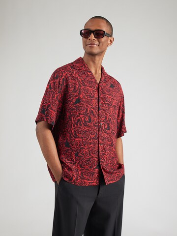 HUGO Comfort fit Button Up Shirt 'Espino' in Black: front