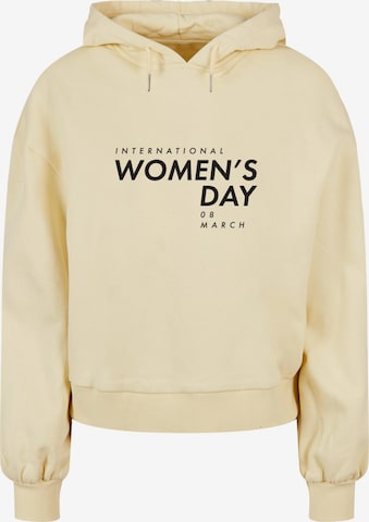 Merchcode Sweatshirt 'WD - International Women's Day 3' in Geel: voorkant