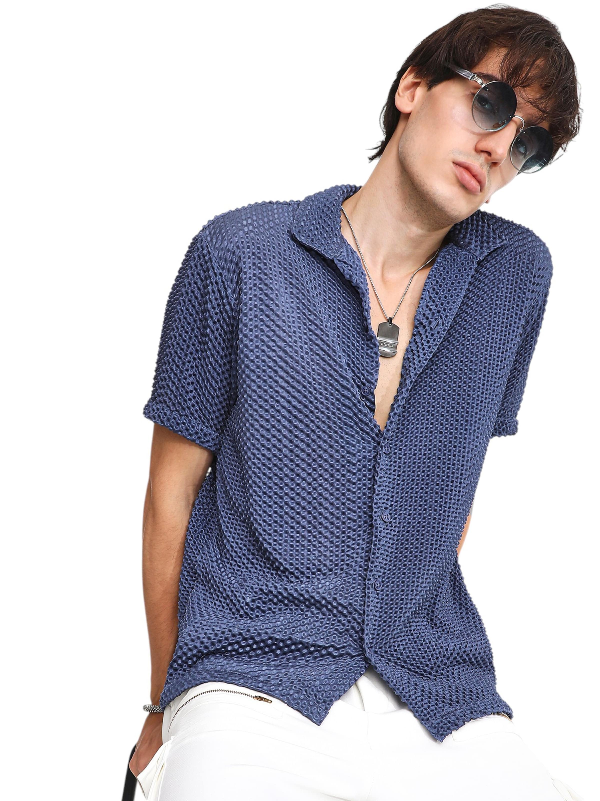 Campus Sutra Klasický střih Košile 'Yvette' – modrá