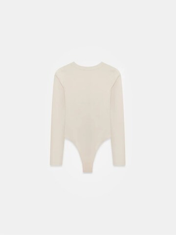 Dilvin Shirt bodysuit in Beige