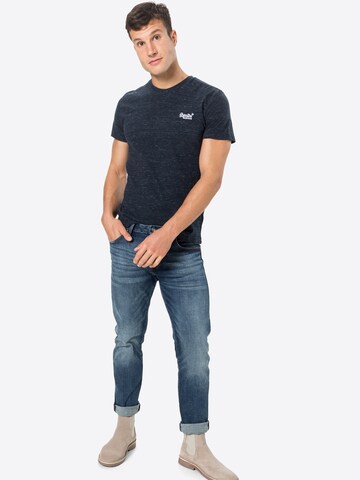 Superdry Tapered T-shirt i blå