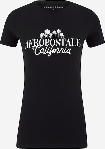 Tricou de la AÉROPOSTALE pe negru: față