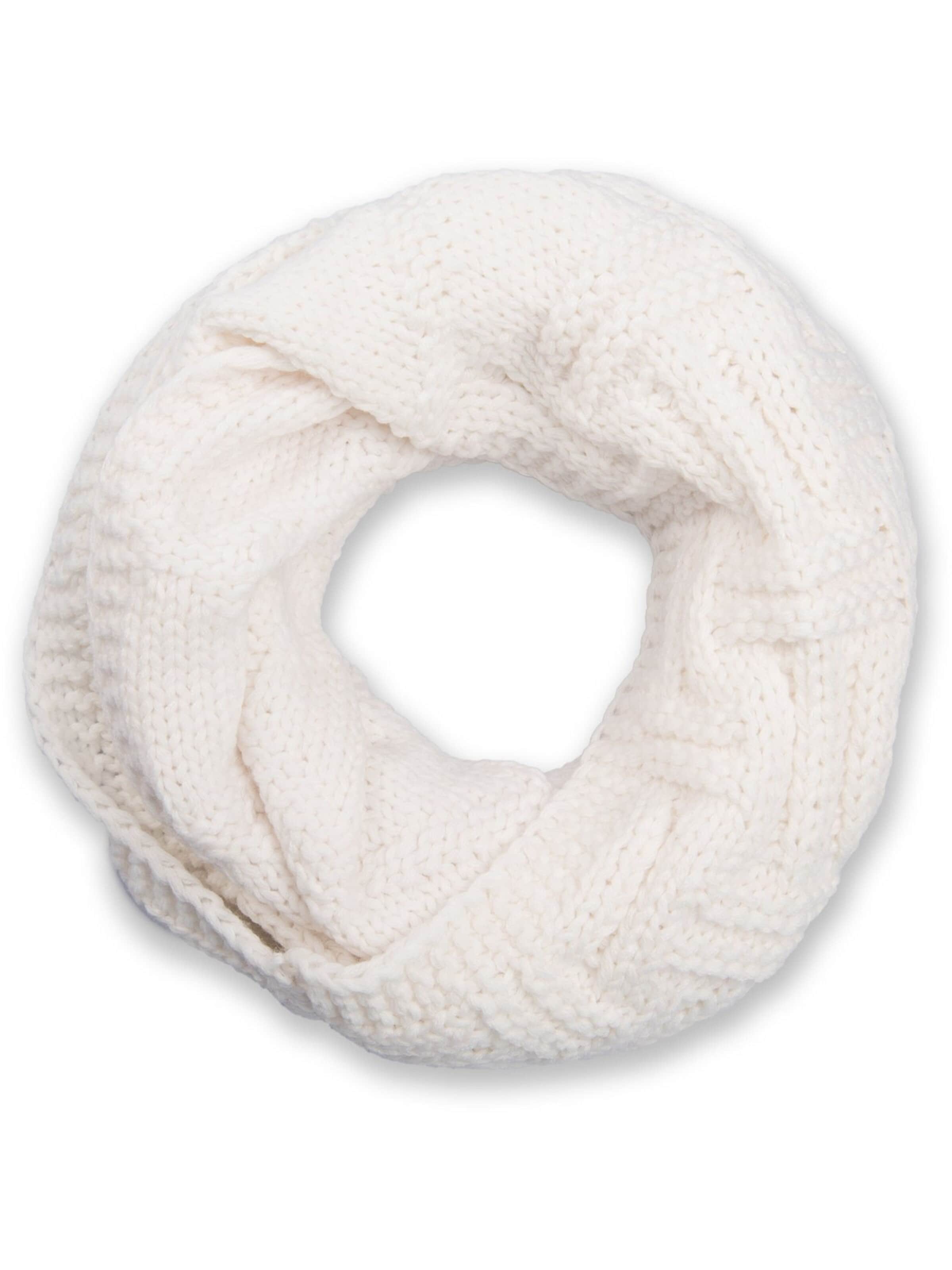 styleBREAKER Schlauchschal 'Strick Loop mit Gitter und Rippenmuster'‌‌‌‌ in Beige: Vorderseite