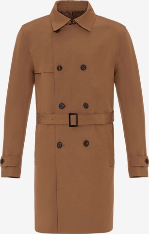 Antioch Between-Seasons Coat in Brown: front