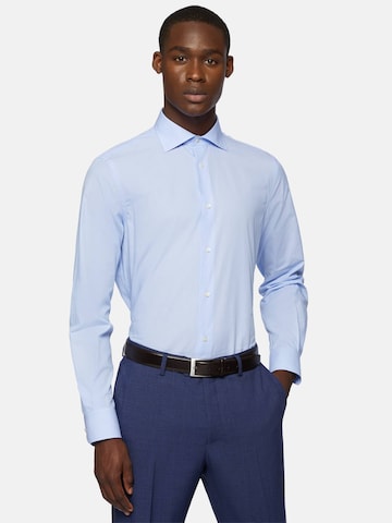 Boggi Milano Regular fit Overhemd in Blauw: voorkant