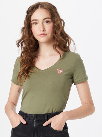 T-shirt GUESS en vert : devant