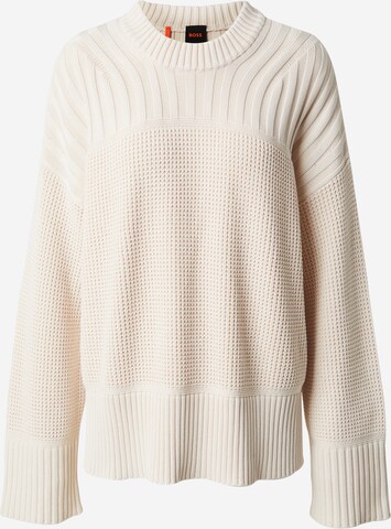 BOSS Sweater 'Feverina' in Beige: front