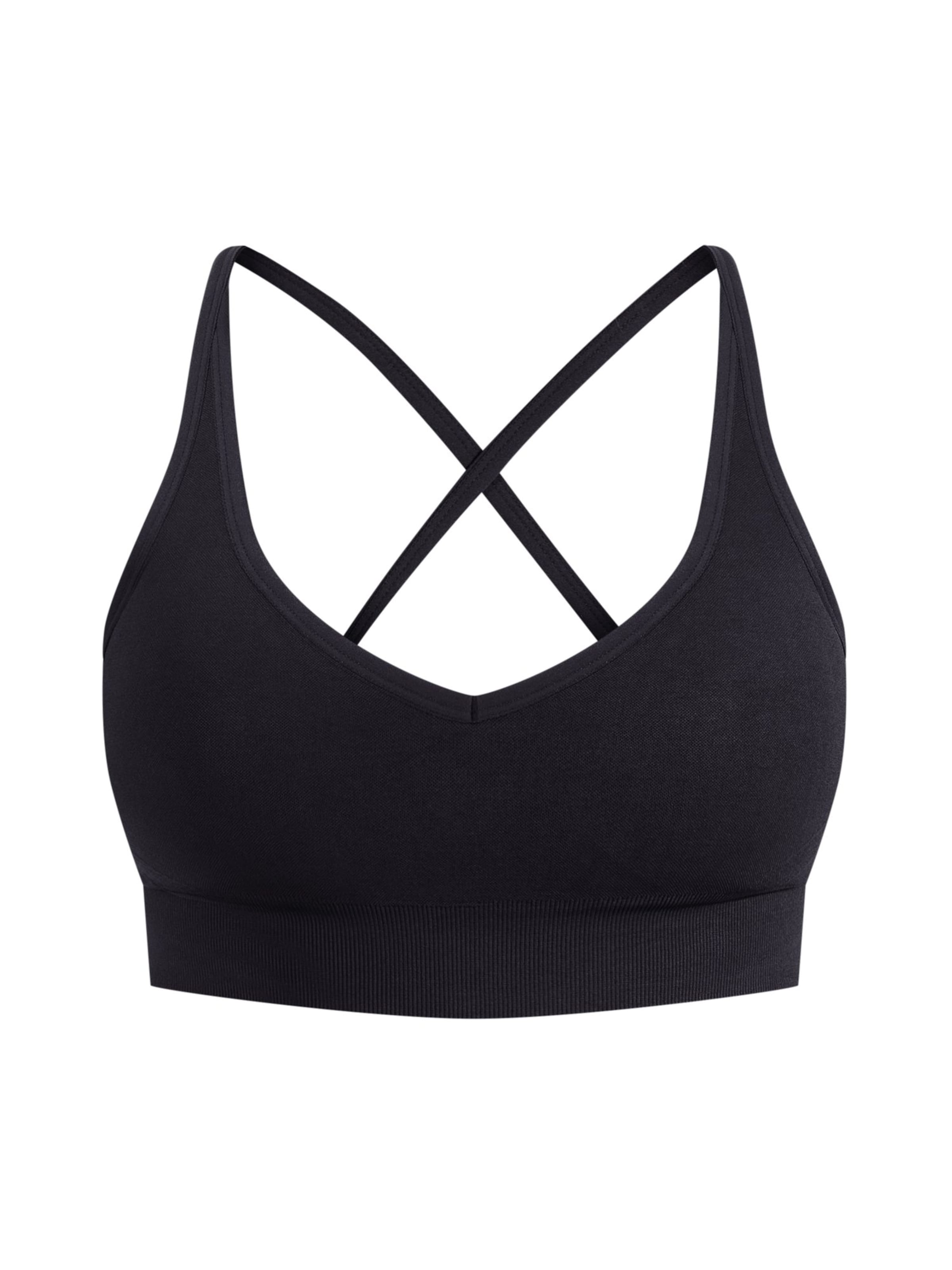 Smilodox Bustier Sport-BH 'Cetrina' in Schwarz: Vorderseite