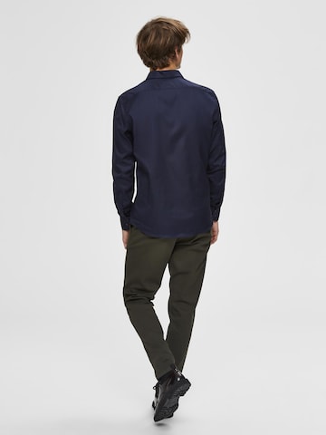 SELECTED HOMME Slim fit Button Up Shirt 'Mark' in Blue