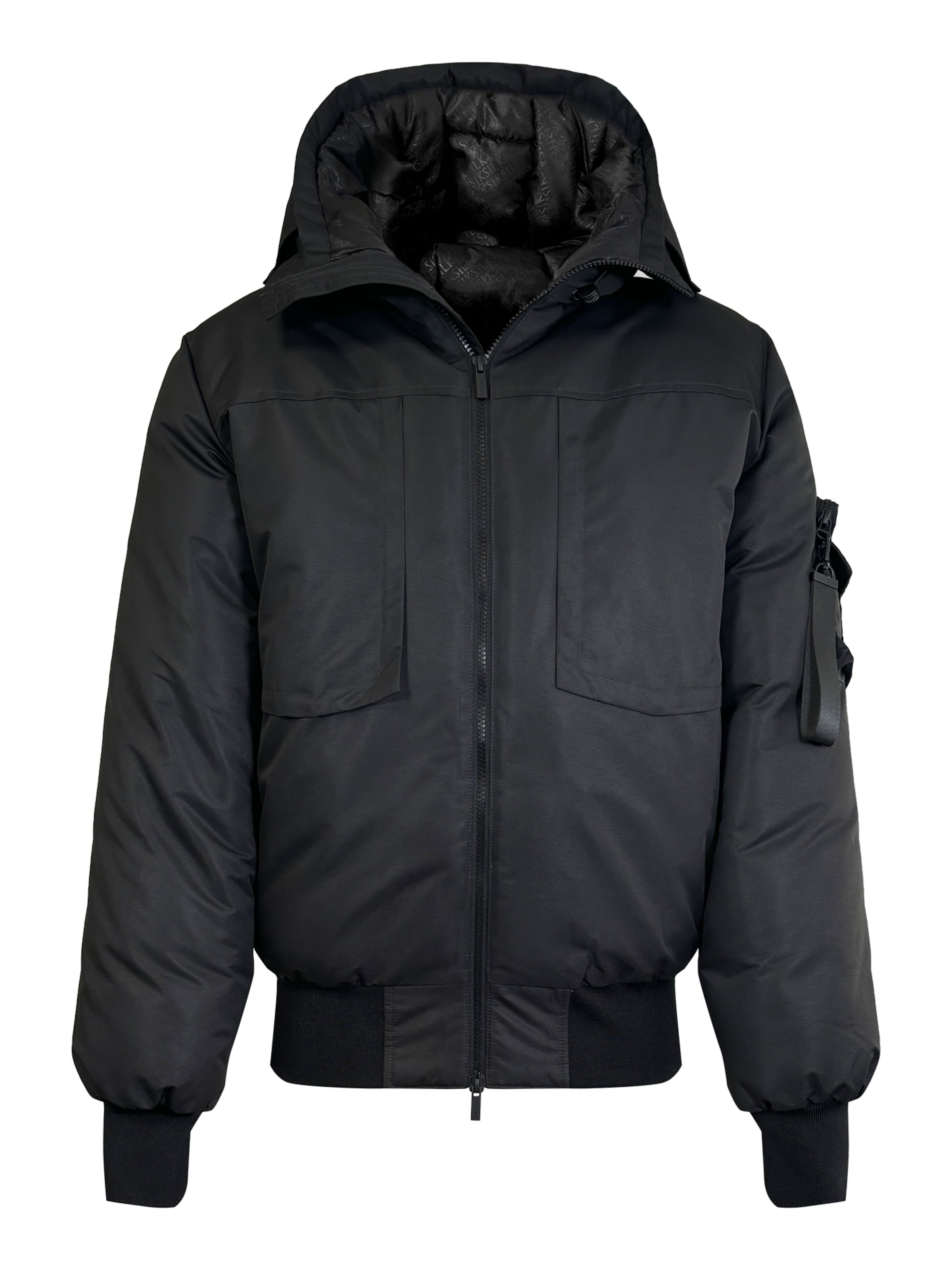 Giacca invernale di SikSilk in nero: frontale