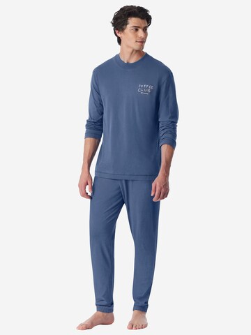 SCHIESSER Long Pajamas ' Modern Essentials ' in Blue: front