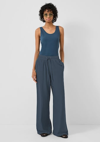 Wide Leg Pantalon QS en bleu