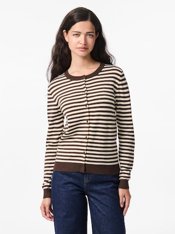 PIECES Knit cardigan 'PCNora' in Brown: front