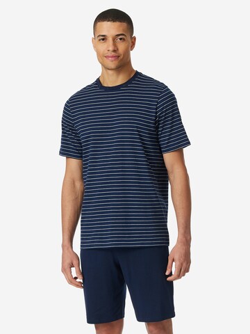 SCHIESSER Pyjama kurz 'Casual Essentials' in Blau