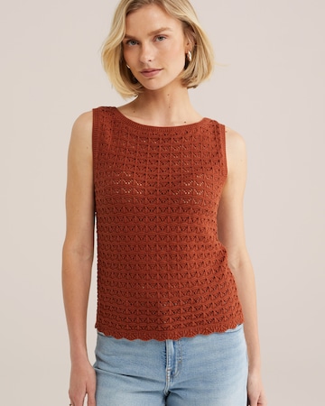 WE Fashion Вязаный топ в Оранжевый: спереди