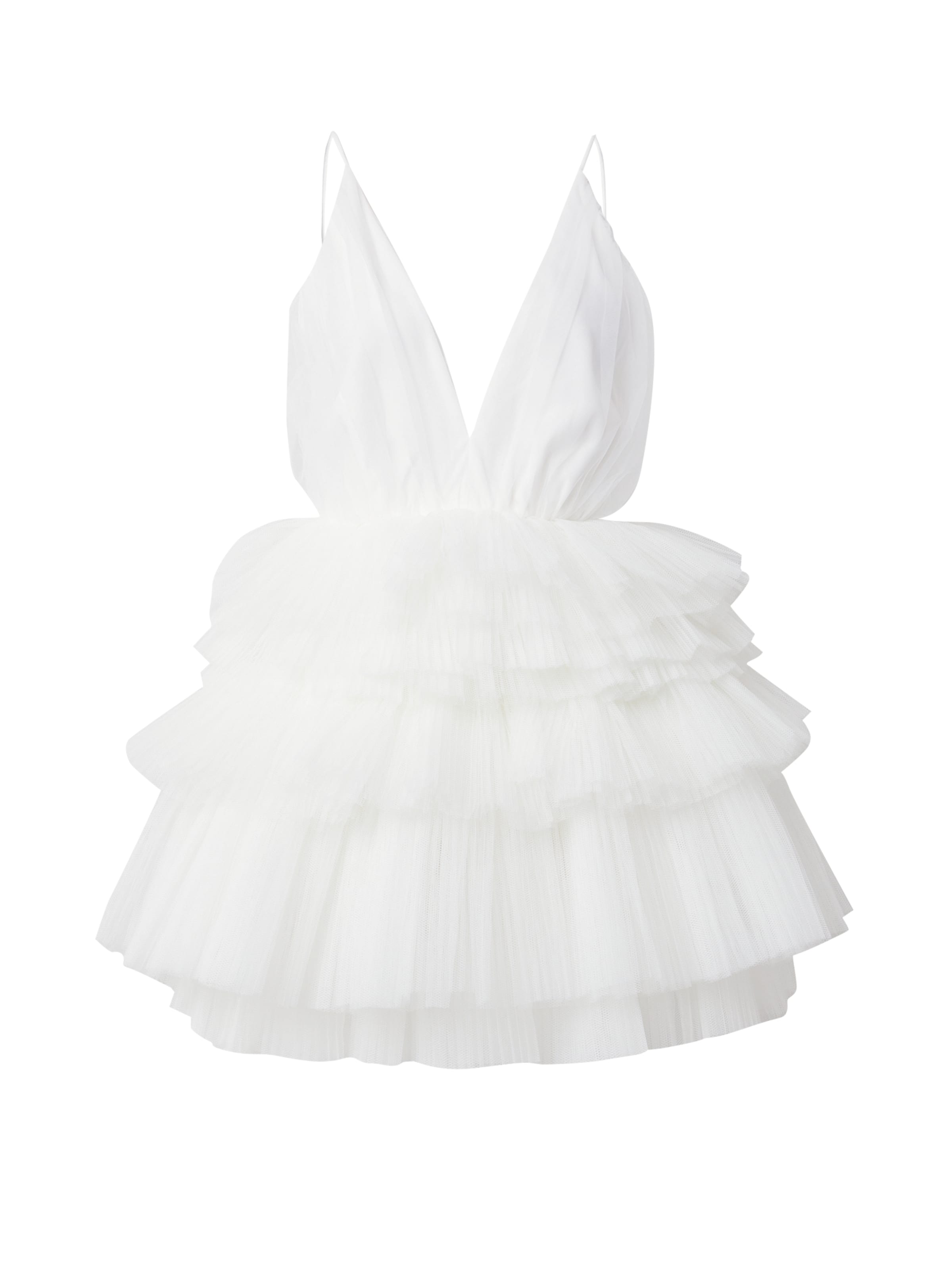 True Decadence Рокля за коктейл в бяло: отпред