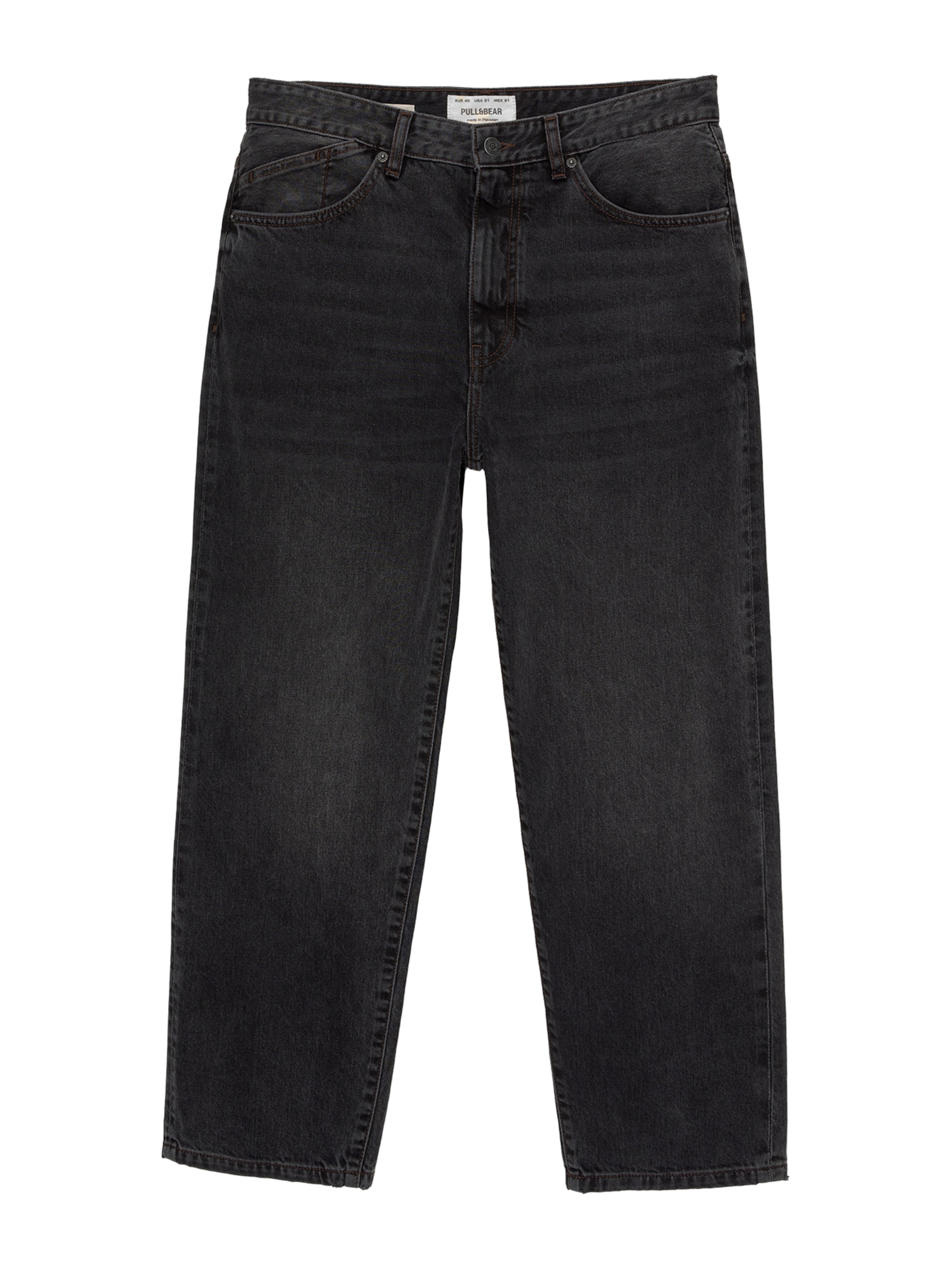 Pull&Bear Voľný strih Džínsy - Čierna: predná strana