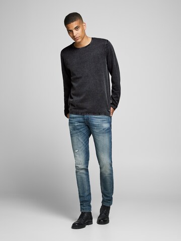 JACK & JONES Regular Fit Pullover 'Leo' in Schwarz