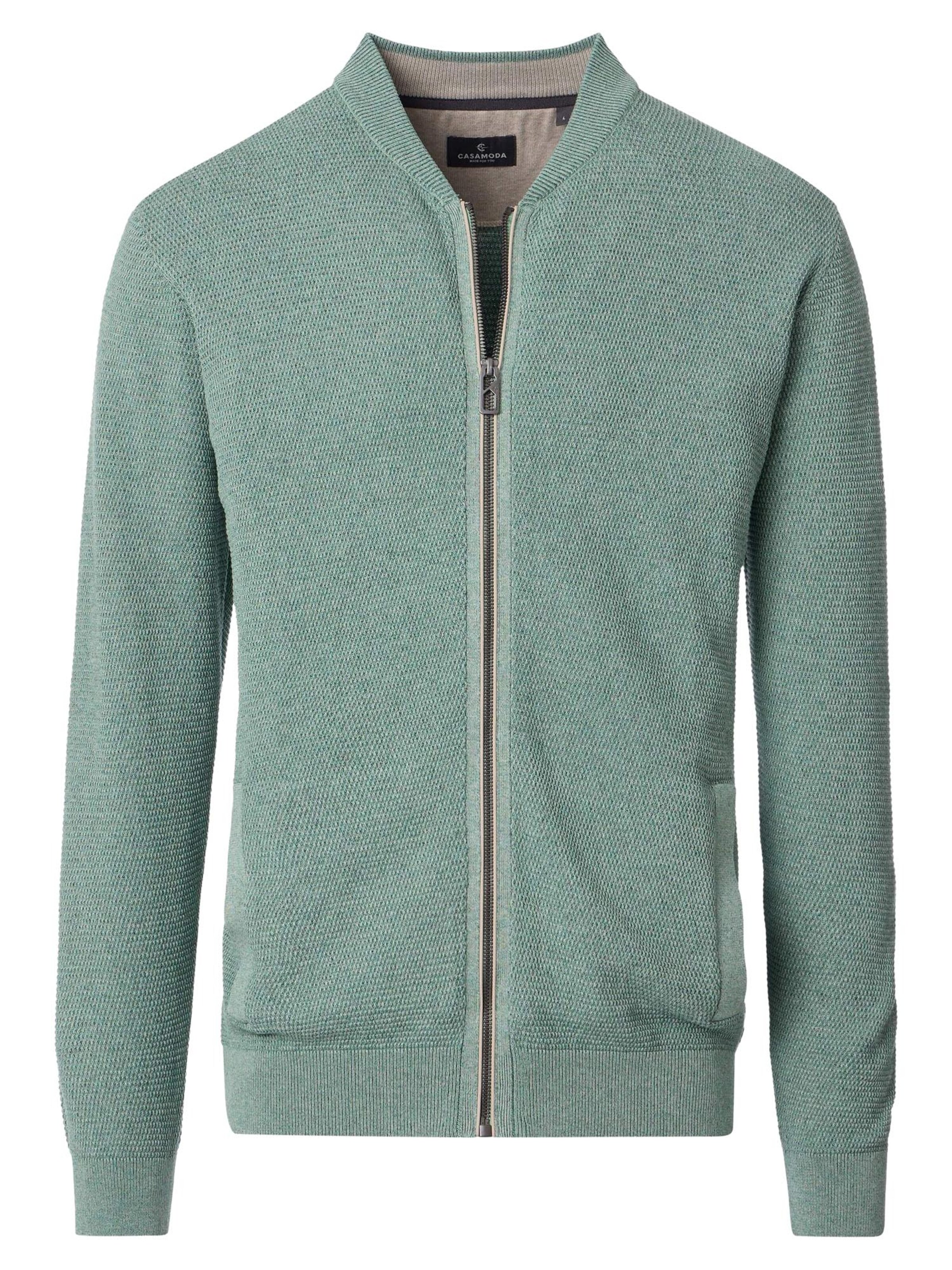 CASAMODA Knit Cardigan 'Basic' in Green: front