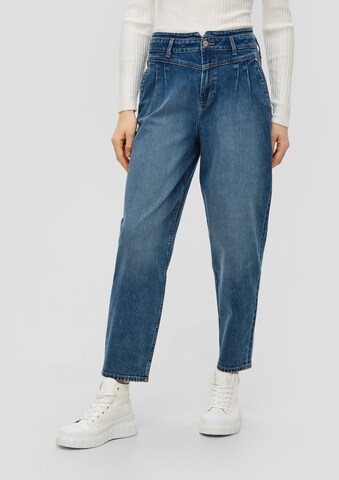 s.Oliver Tapered Bandplooi jeans in Blauw: voorkant