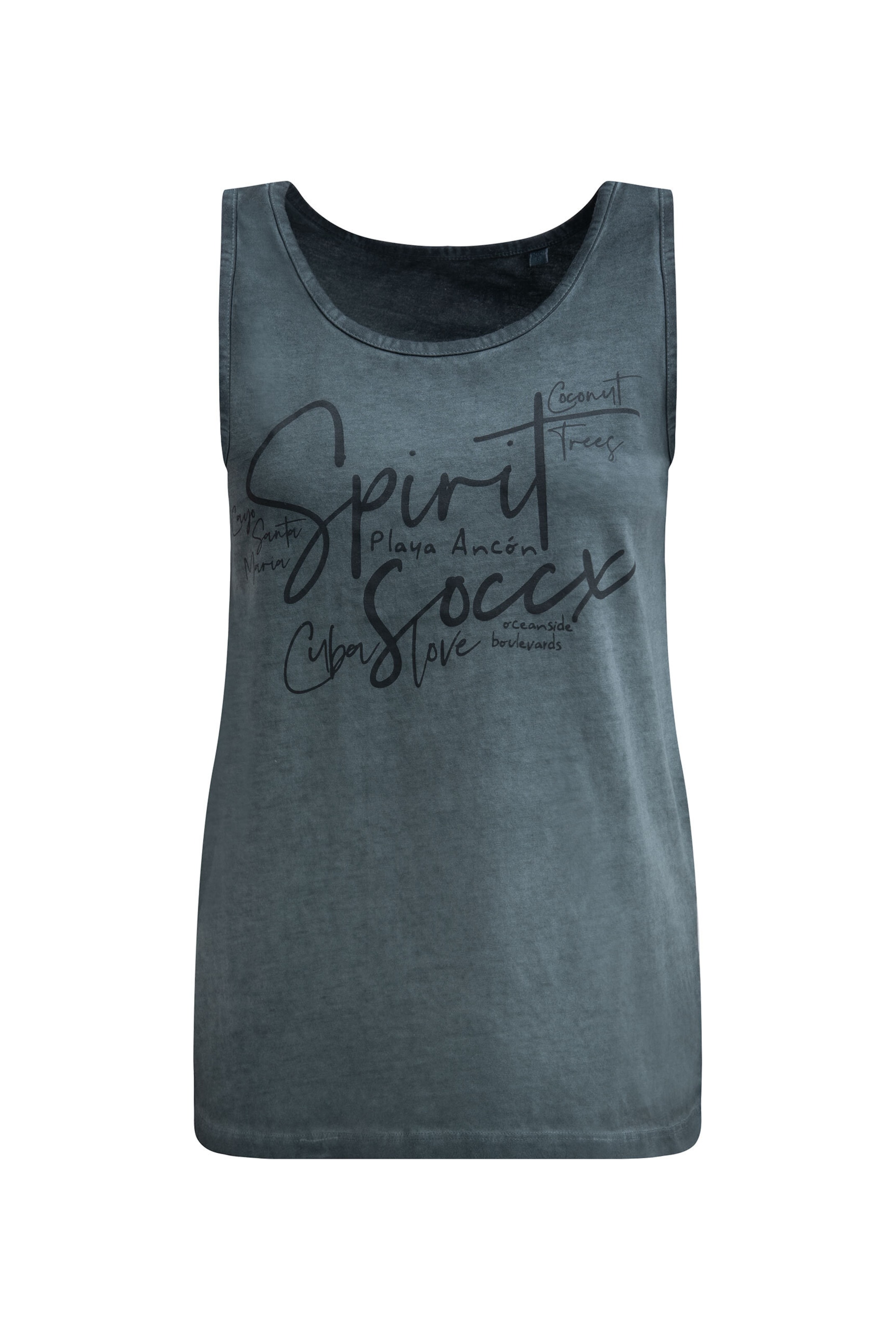Soccx Top Inside Oil Dyed mit Logo Print in Grün: Vorderseite