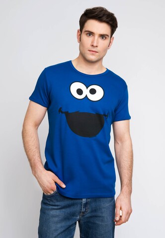 LOGOSHIRT Shirt 'Krümelmonster' in Blue: front