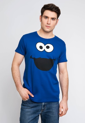 LOGOSHIRT Shirt 'Krümelmonster' in Blue: front