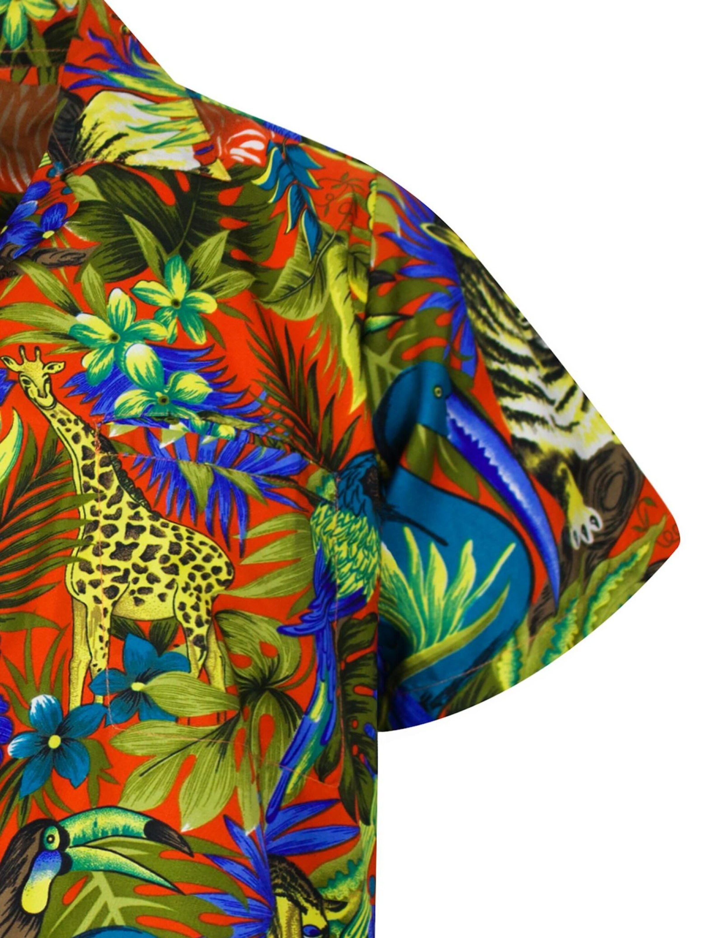 King Kameha Shirt 'Jungle' in Orange