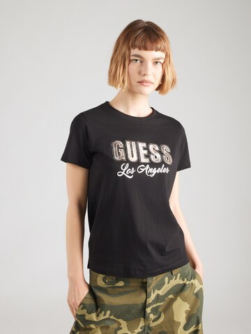 T-shirt GUESS en noir : devant
