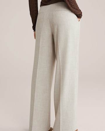 WE Fashion Široke hlačnice Hlače na rob | bež barva