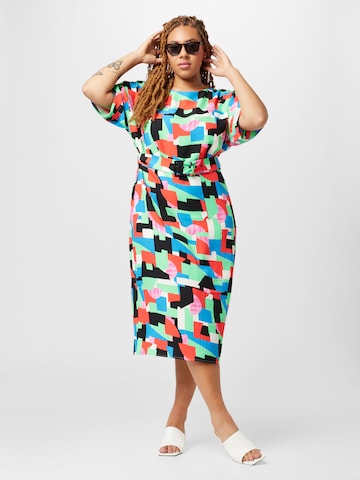 Warehouse Curve Dress in Mixed colours