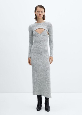 Robes en maille 'Fedra' MANGO en gris : devant