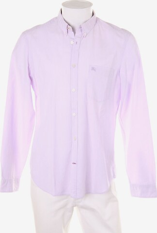 BURBERRY Button Up Shirt in L in Purple: front