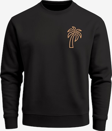 Neverless Sweatshirt 'Palm Lineart Logo' in Black: front