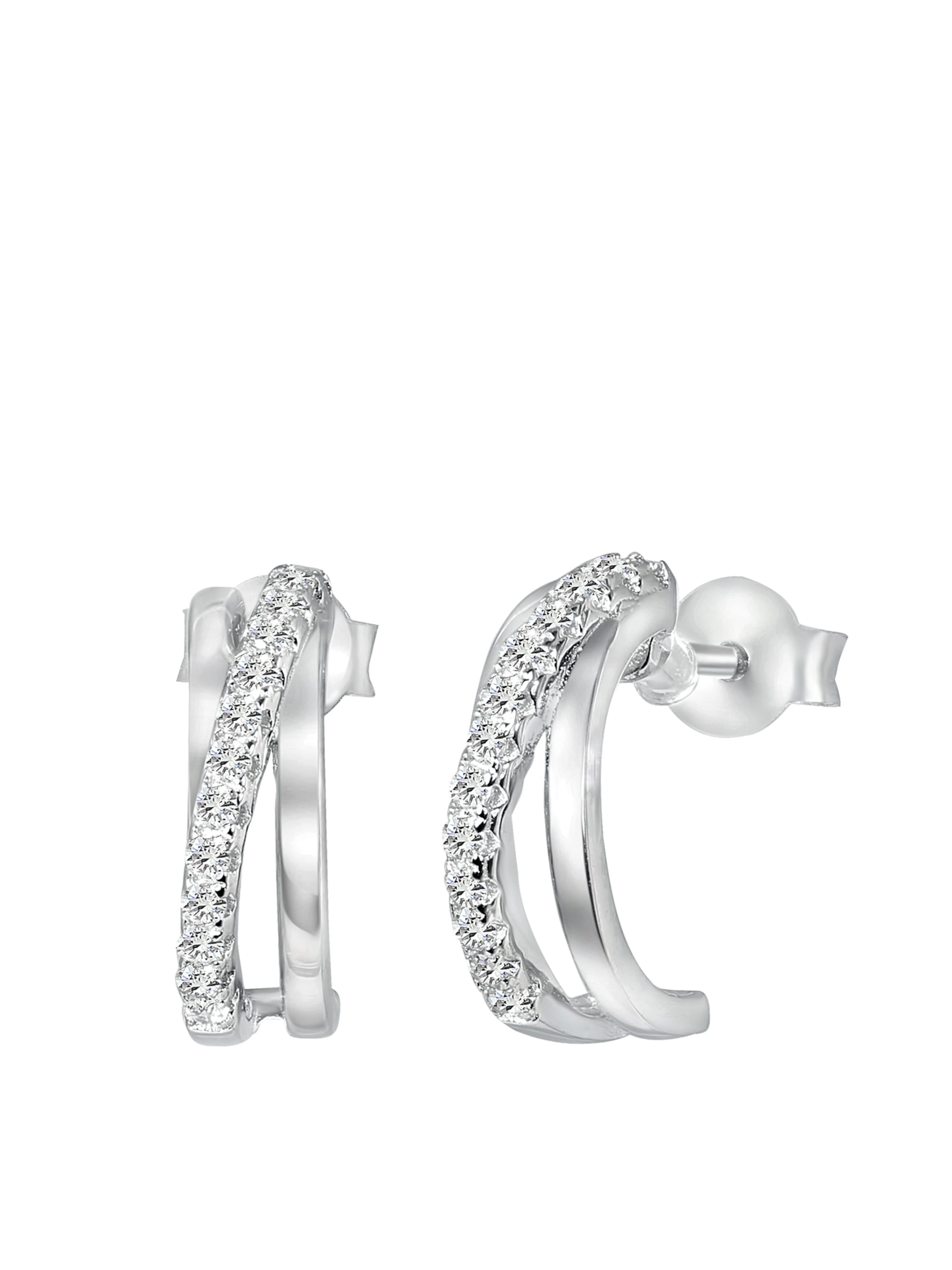 Lucardi Earrings in Silver: front