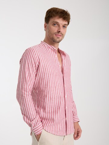 Slim fit Camicia business 'Caravaggio' di 7Camicie in rosso