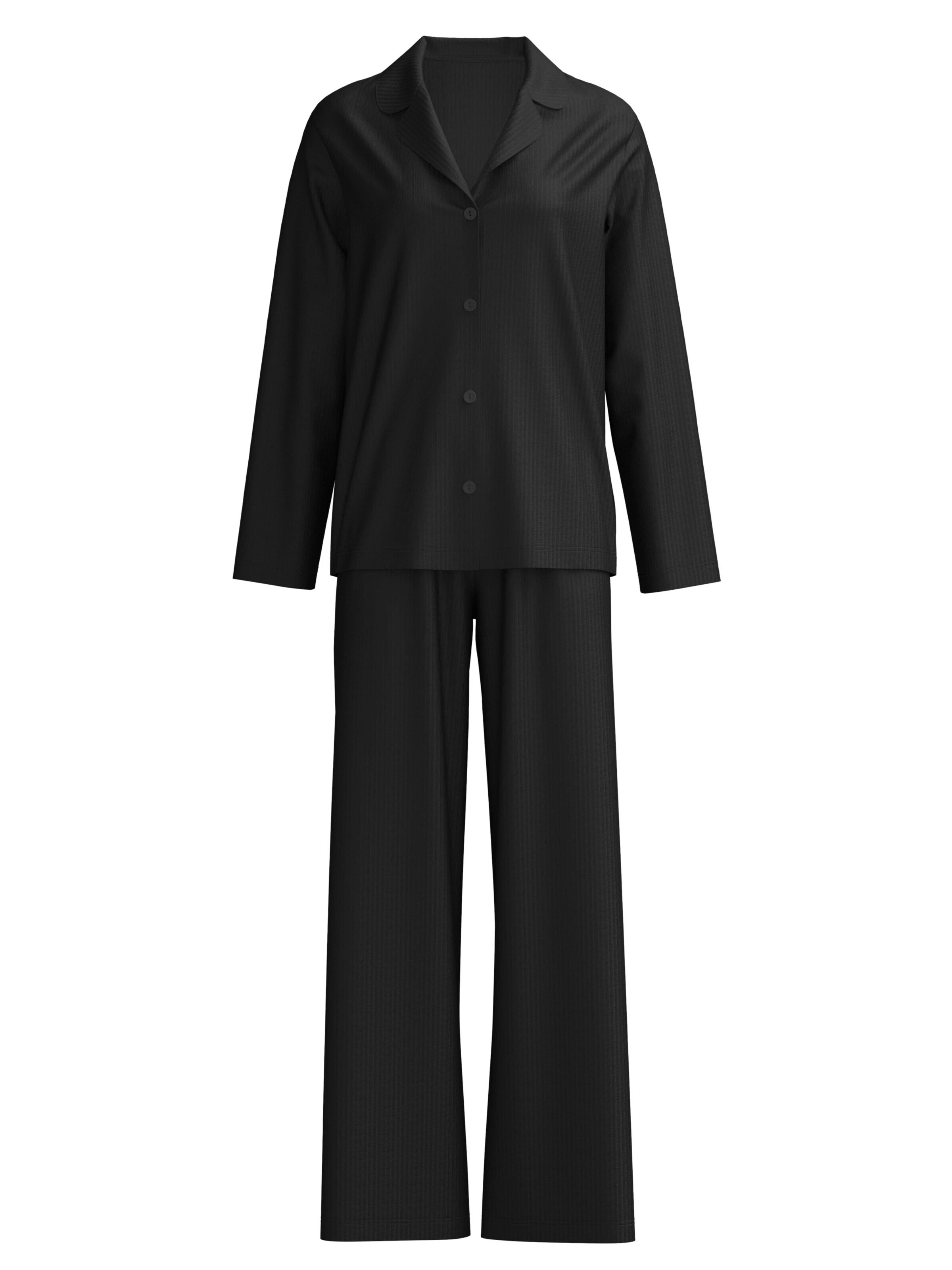 CALIDA Pyjama 'Striped Dreams'‌‌‌‌‌‌‌‌ in Schwarz: Vorderseite