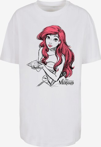 T-shirt 'Disney Arielle Shell Sketch' F4NT4STIC en blanc : devant