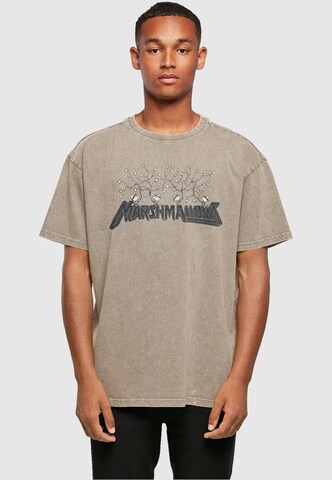 Merchcode Shirt 'Peanuts - Marshmallows' in Groen: voorkant