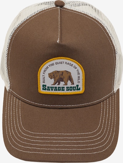 Pull&Bear Lippalakki värissä ecru / ruskea / keltainen, Tuotenäkymä