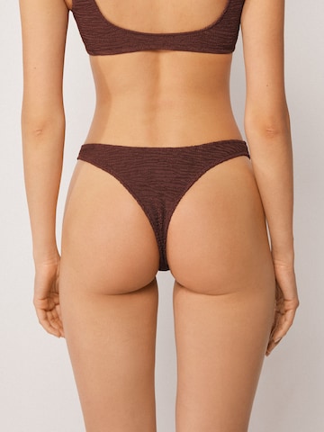 CALZEDONIA Bikini Bottoms 'Crinkle Waves' in Brown