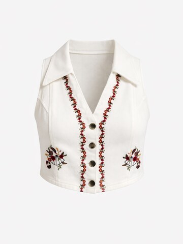 IT'S BASIC Vest 'CROPPED DENIM WAISTCOAT' in White: front