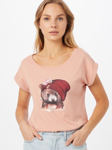 Iriedaily Shirt 'It Beary' in Roze: voorkant