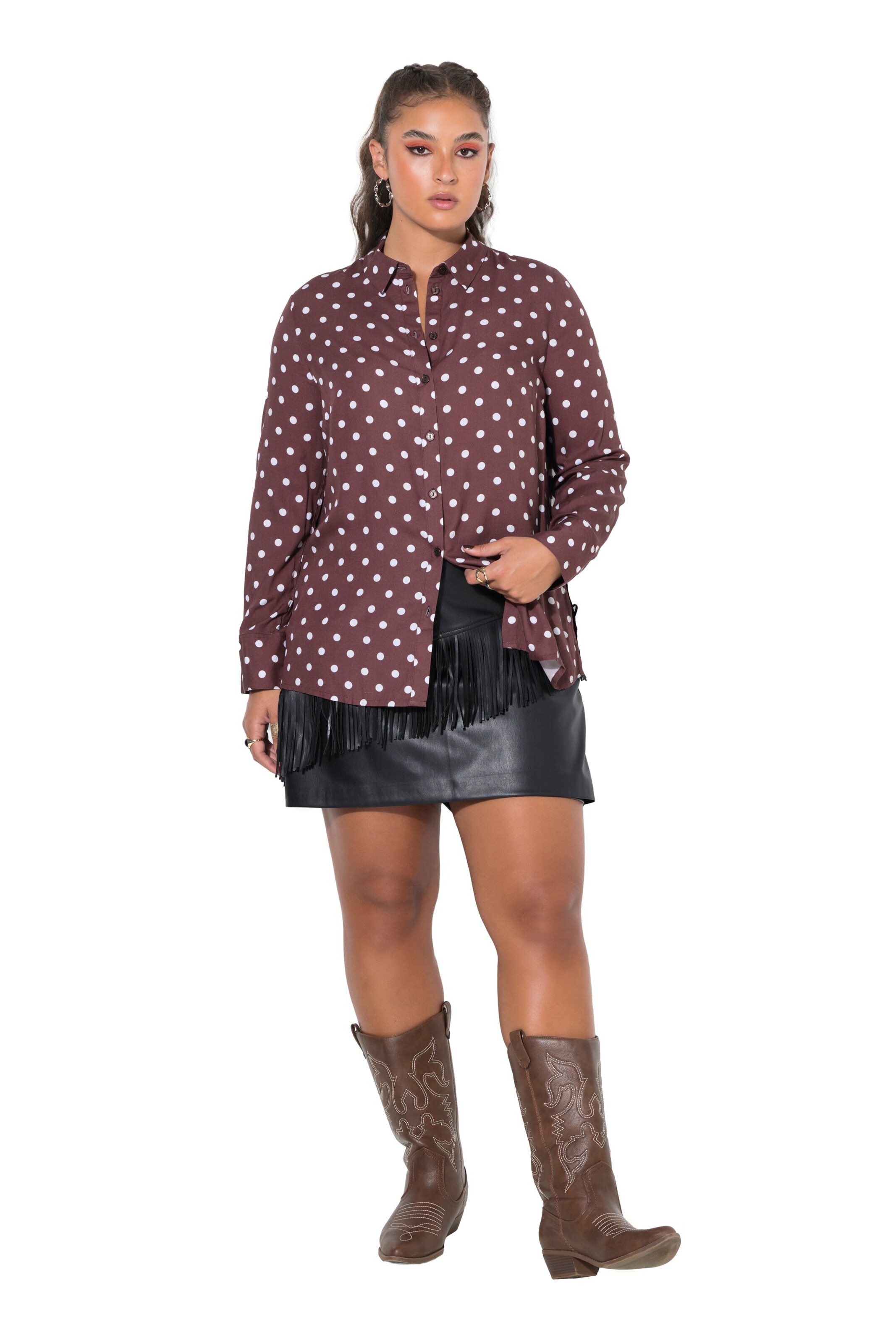 Studio Untold Bluse in Braun: Vorderseite