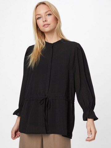 BRUUNS BAZAAR - Blusa 'Kalatea' em preto: frente