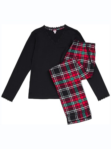 La V Pajama 'Pyjama met kant contrast' in Black
