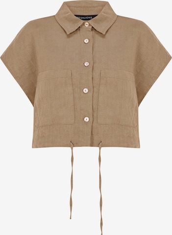 FRESHLIONS Blouse 'Savannah' in Brown: front