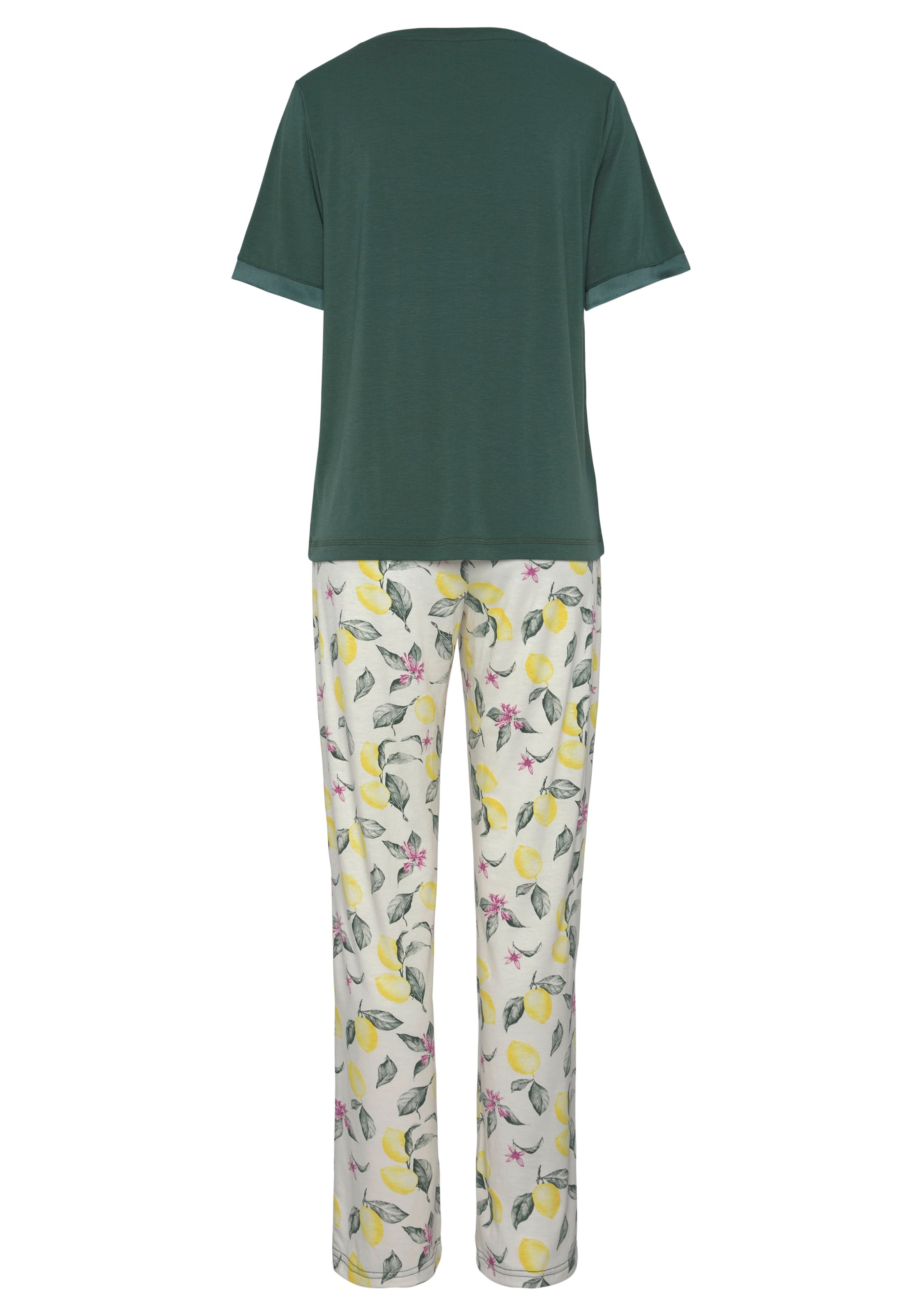 LASCANA Pizsama 'LAS Summer Fruits PJ' - zöld: hátul