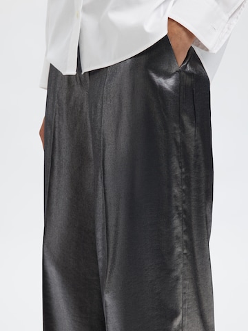 Wide Leg Pantalon à plis 'SLFMARGOT' SELECTED en noir
